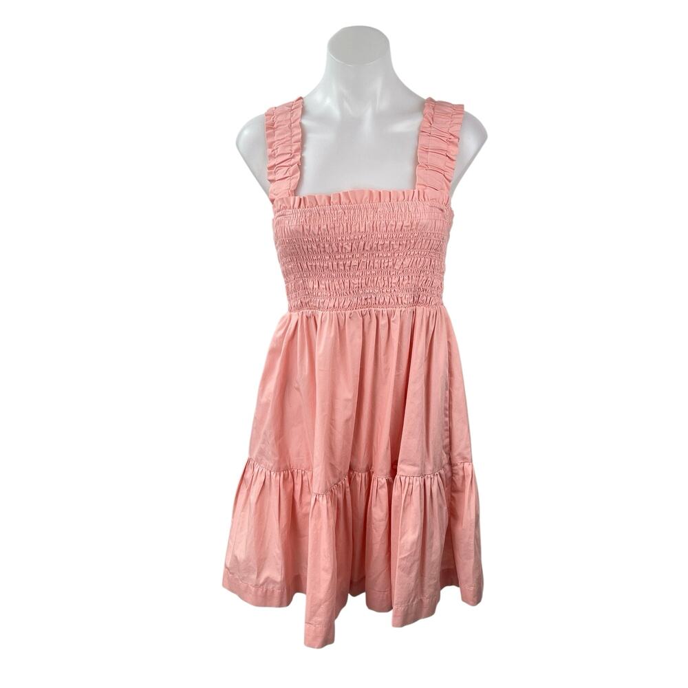 Abercrombie & Fitch Pink Sleeveless Smocked Tiered Mini Tank A-Line Dress Size M